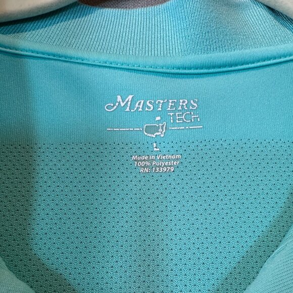 Masters Tech Aqua Blue Golf Polo Shirt Men’s Large Augusta National Logo - Picture 3 of 9